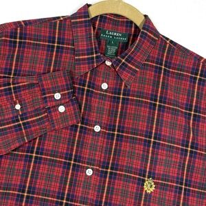 Vintage Lauren Ralph Lauren Top Womens Large Crown Crest Logo Christmas Academia